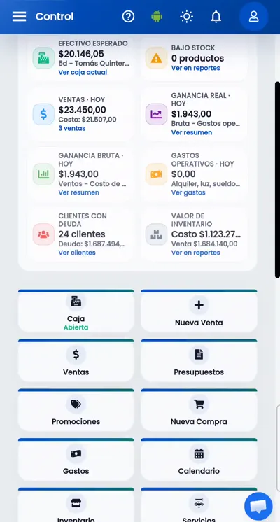 El estado del negocio en el celular