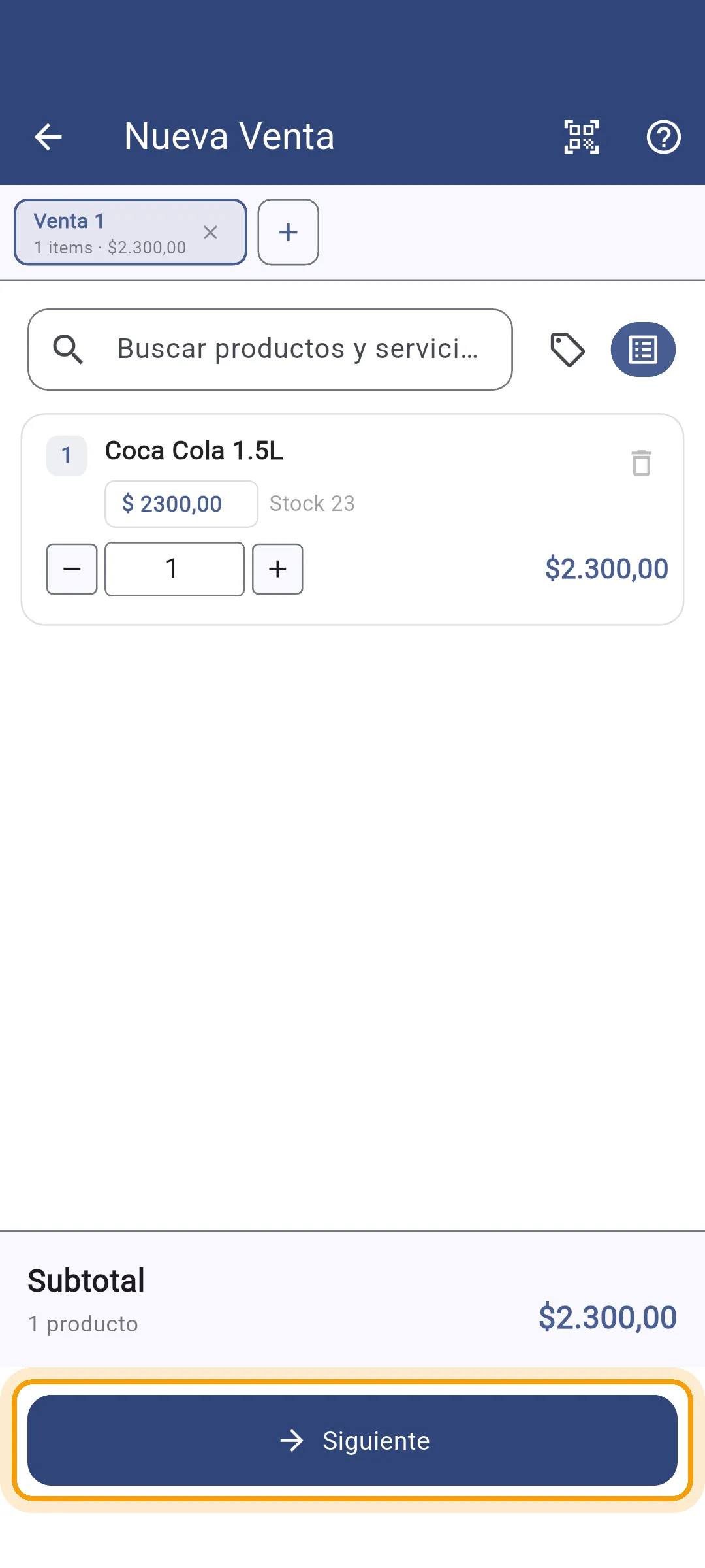 Producto agregado al carrito en la app